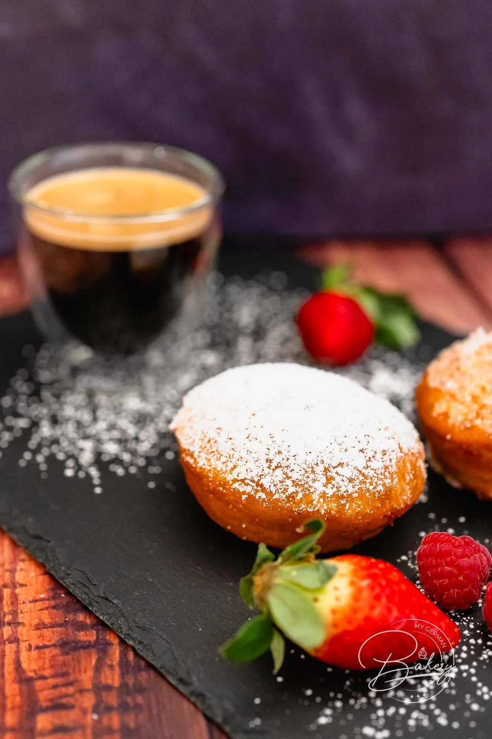 Classic jelly donuts recipe or Bismark Donuts Recipe - Homemade Jelly Doughnuts and Bismark Doughnuts - German Berliner Pfannkuchen recipe to bake in a pan. Jelly donuts with yeast and oil. Filled with jam or custard.
