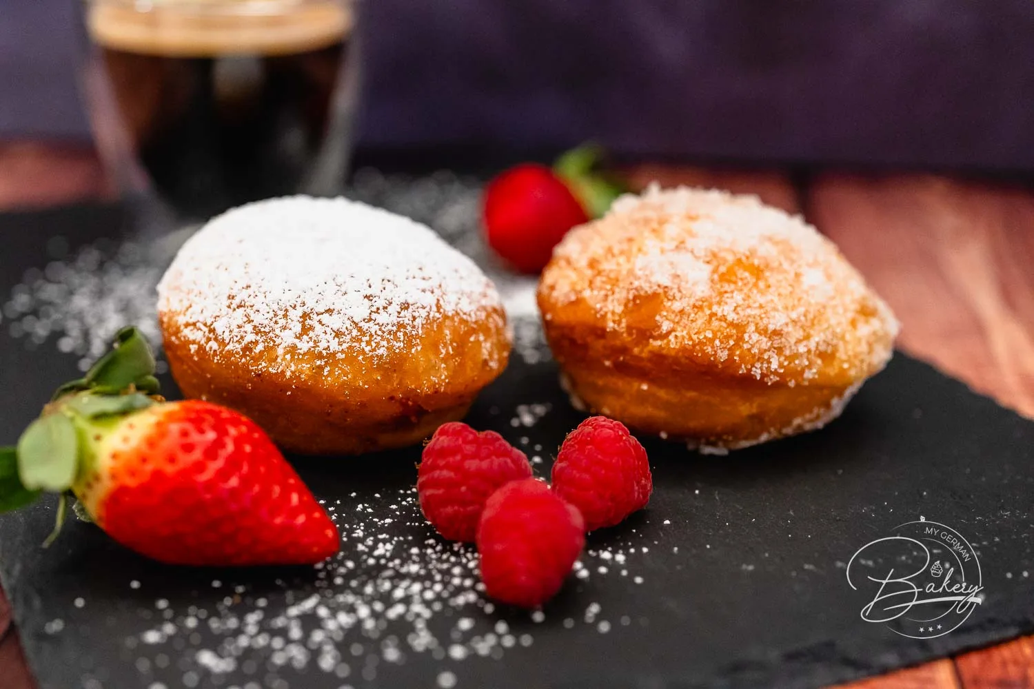 Classic jelly donuts recipe or Bismark Donuts Recipe - Homemade Jelly Doughnuts and Bismark Doughnuts - German Berliner Pfannkuchen recipe to bake in a pan. Jelly donuts with yeast and oil. Filled with jam or custard.