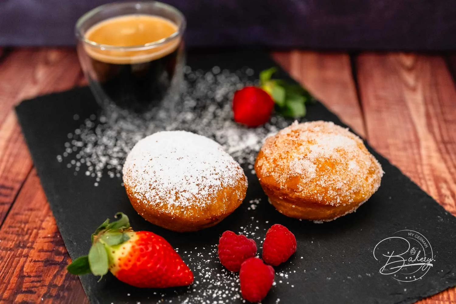 Classic jelly donuts recipe or Bismark Donuts Recipe - Homemade Jelly Doughnuts and Bismark Doughnuts - German Berliner Pfannkuchen recipe to bake in a pan. Jelly donuts with yeast and oil. Filled with jam or custard.