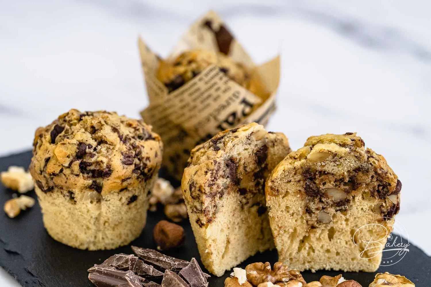 Best muffins with chocolate - chocolate muffins - simple recipe - recipe muffins with chocolate and nut - extra fluffy and juicy homemade - chocolate muffins and chocolate muffins with dark or white chocolate, walnuts, Recipe muffins - chocolate and nut muffins - easy step by step instruction