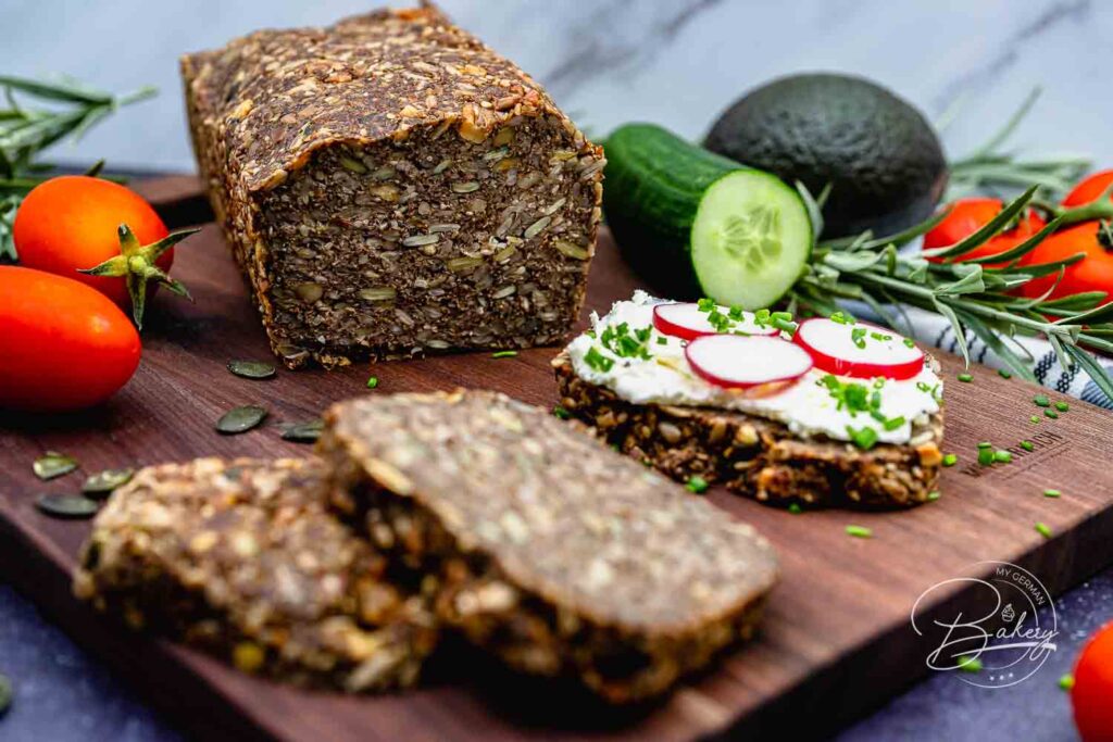 Seed Bread Grain Bread Recipe without Flour - Low Carb gluten free vegan - Recipe Seed Bread without Flour - Gluten Free - Vegan and perfect for the low carb diet - simple recipe - always succeeds