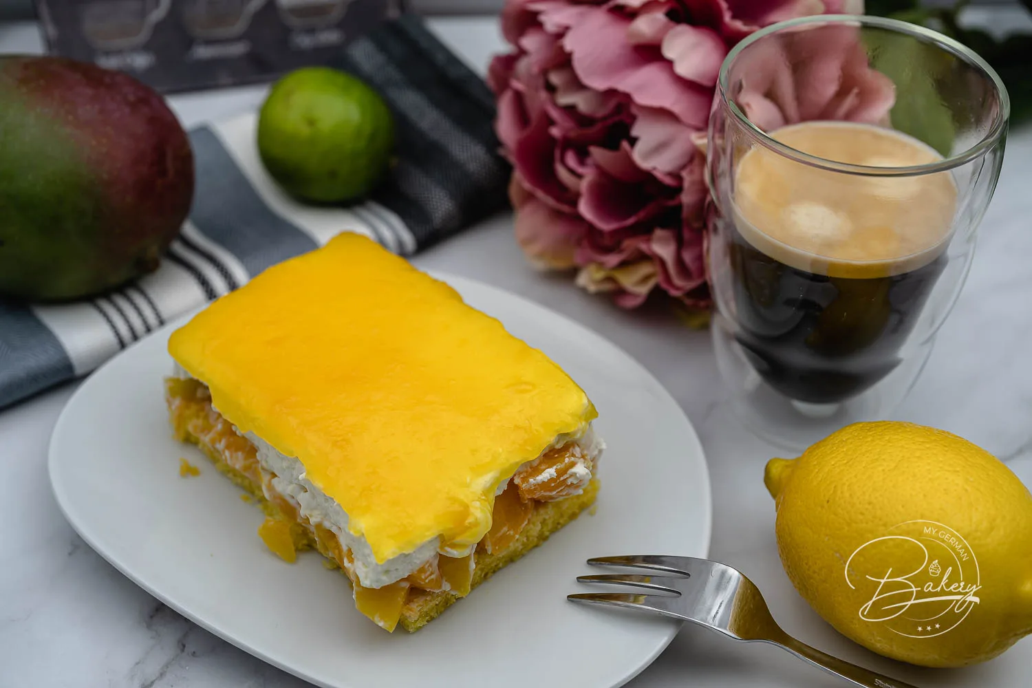 Cream cake without flour - sponge cake with passion fruit - gluten free - Passion fruit sponge cake gluten free - sponge cake with passion fruit - gluten free - baking without flour, cake without flour - use pudding powder instead of flour