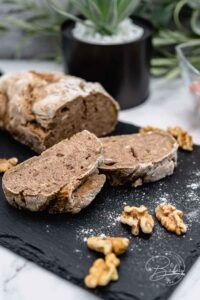 Wholemeal bread recipe - dark bread easy homemade - simple, fast, delicious - dark bread baking - wholemeal bread with walnuts - healthy and fluffy bread for breakfast or as a dinner bread with a salad